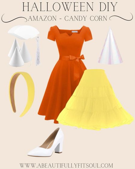 DIY costume on Amazon. Candy corn, I found this idea on Pinterest and @colormecourtney was the cutest! Here is what I found as possibilities to recreate the look! Halloween costume, Halloween costume women, diy Halloween costume. 

#LTKfindsunder50 #LTKSeasonal #LTKHalloween