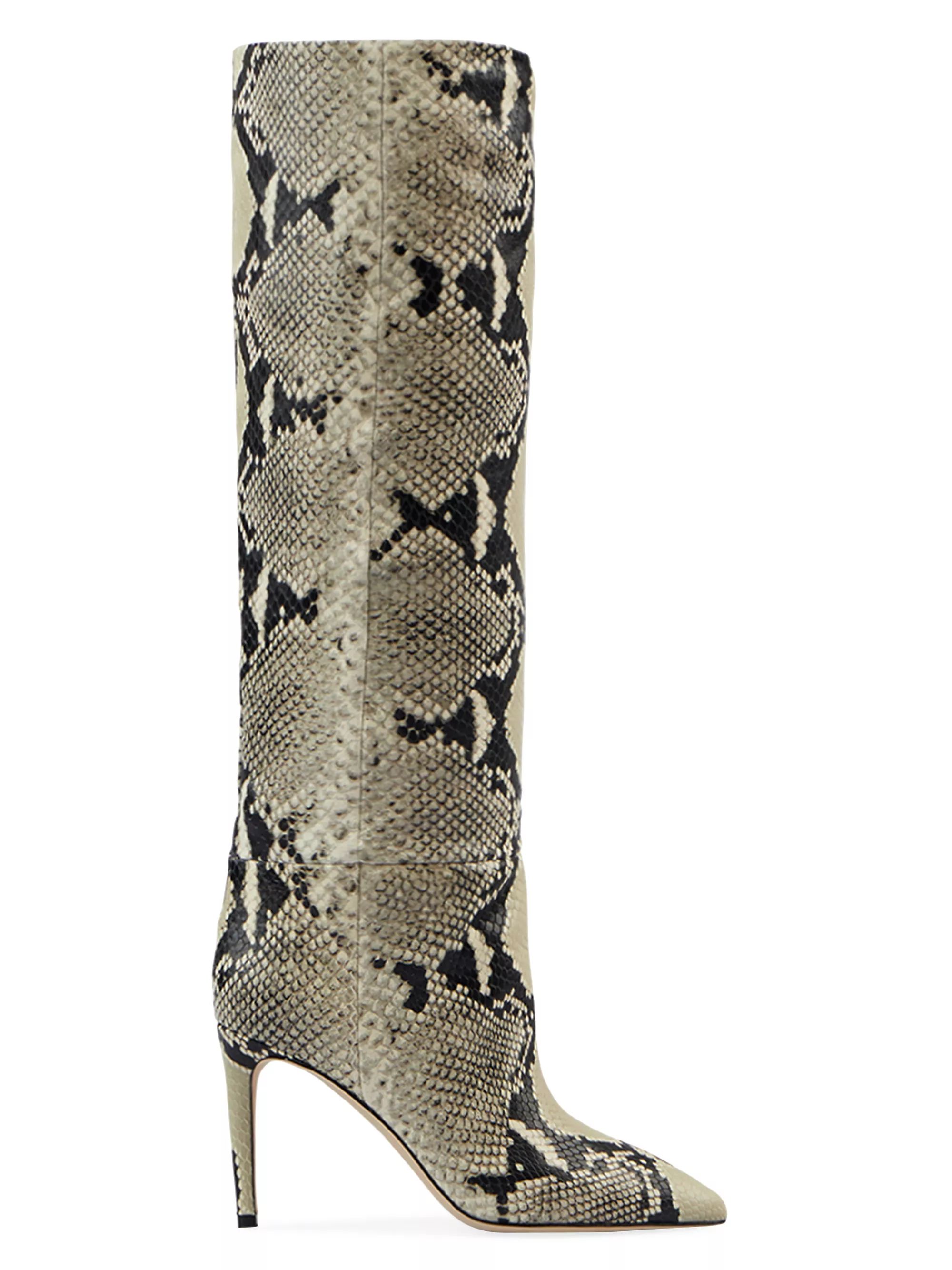 85MM Snake-Embossed Leather Stiletto Boots | Saks Fifth Avenue