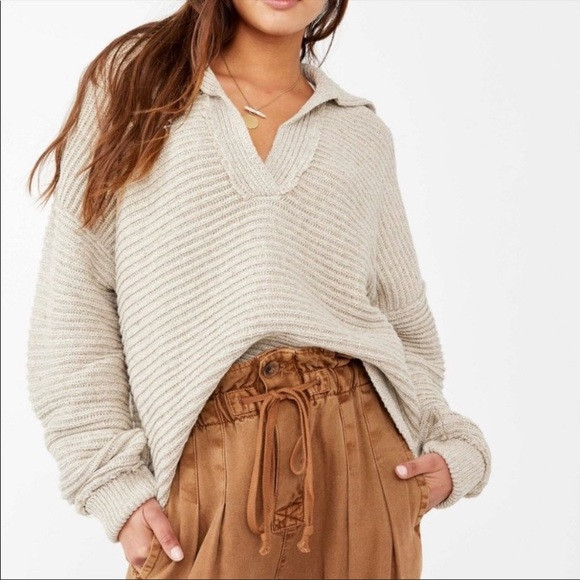 Free People Marlie Pullover Sweater in Pebble | Poshmark