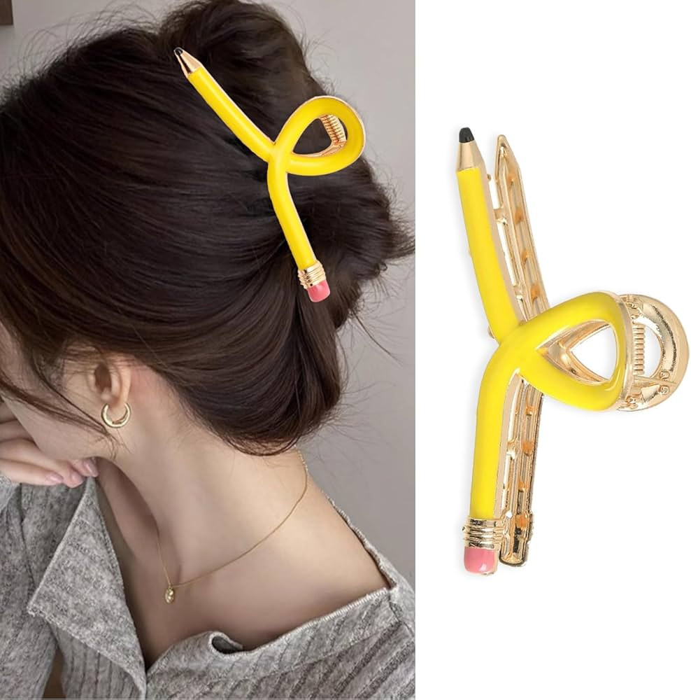 Pencil Hair Claw Clips for Women for Thick Hair Back to School Teacher Clips Cute Barrettes Teach... | Amazon (US)