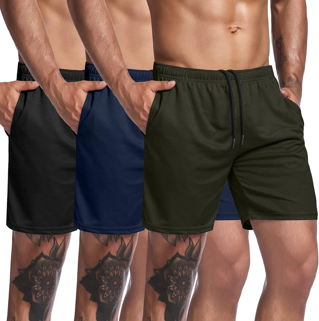 COOFANDY Men's 3 Pack Workout Gym Shorts Mesh Athletic Shorts Lightweight Bodybuilding Training S... | Amazon (US)