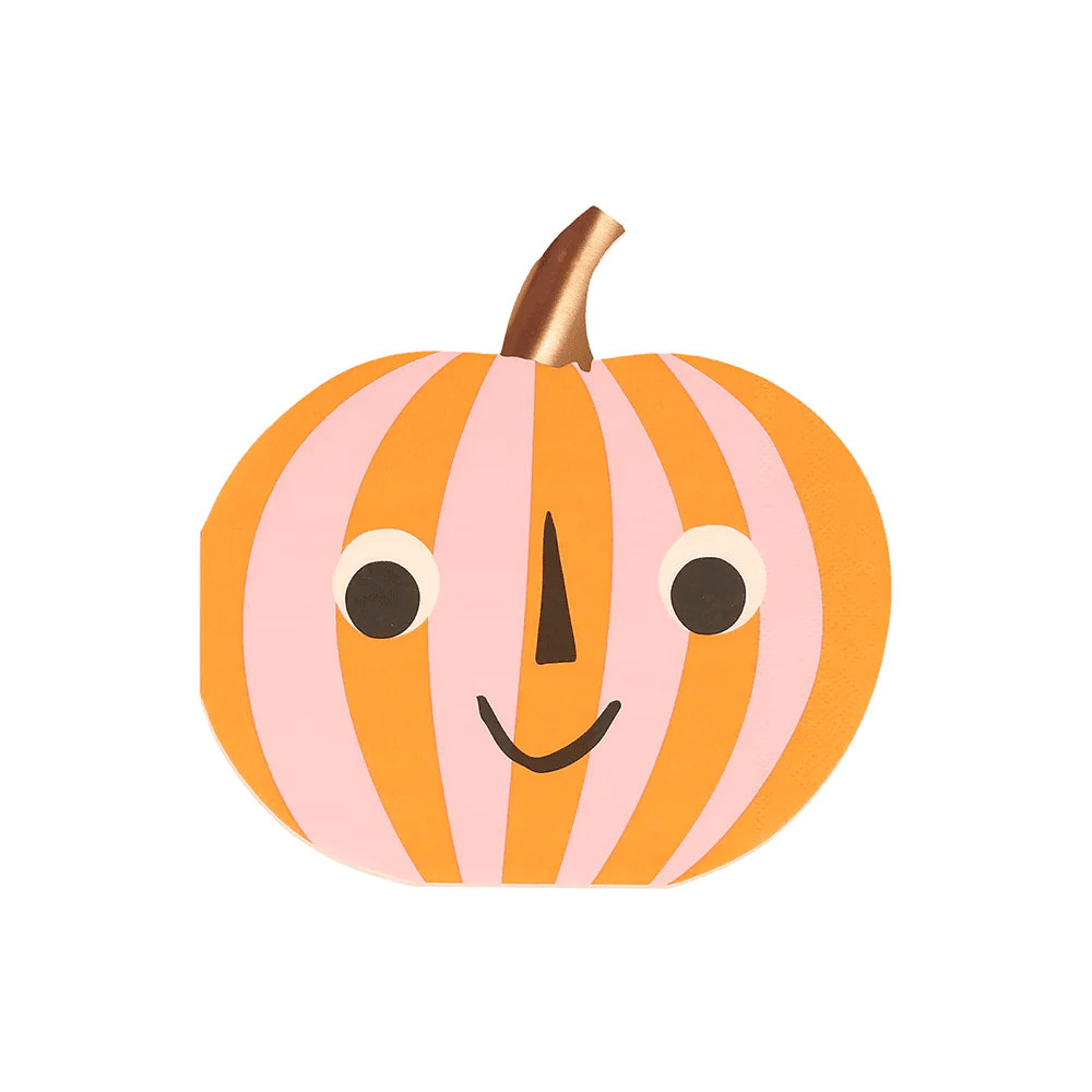 Meri Meri Pink & Orange Stripy Pumpkin Napkins | Jollity & CO.