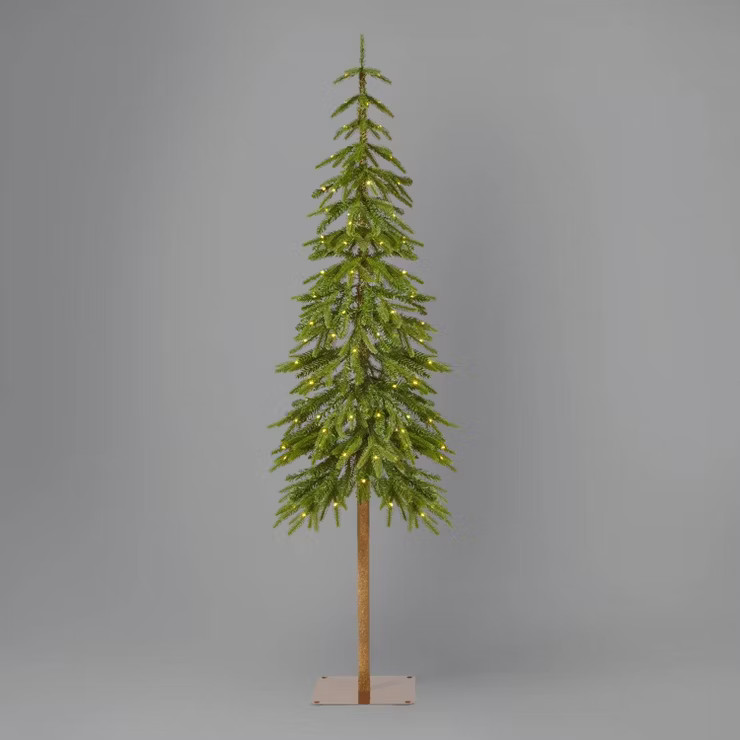 6' Pre-Lit LED Downswept Alpine Balsam Artificial Christmas Tree Warm White Dew Drop Lights -... | Target