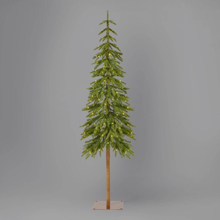 6&#39; Pre-Lit LED Downswept Alpine Balsam Artificial Christmas Tree Warm White Dew Drop Lights -... | Target