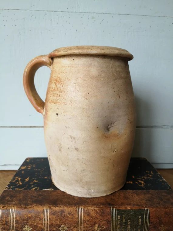 Charming French Antique Stoneware Part Glazed Pichelet, 18th century earthenware confit pot, Rust... | Etsy (US)