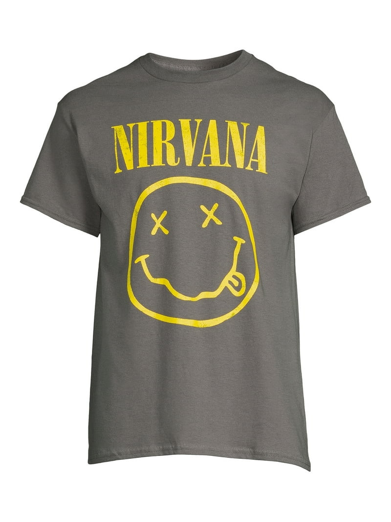 Nirvana All Gender Smiley Logo Graphic Tee Shirt, Men's Sizes S-3XL - Walmart.com | Walmart (US)