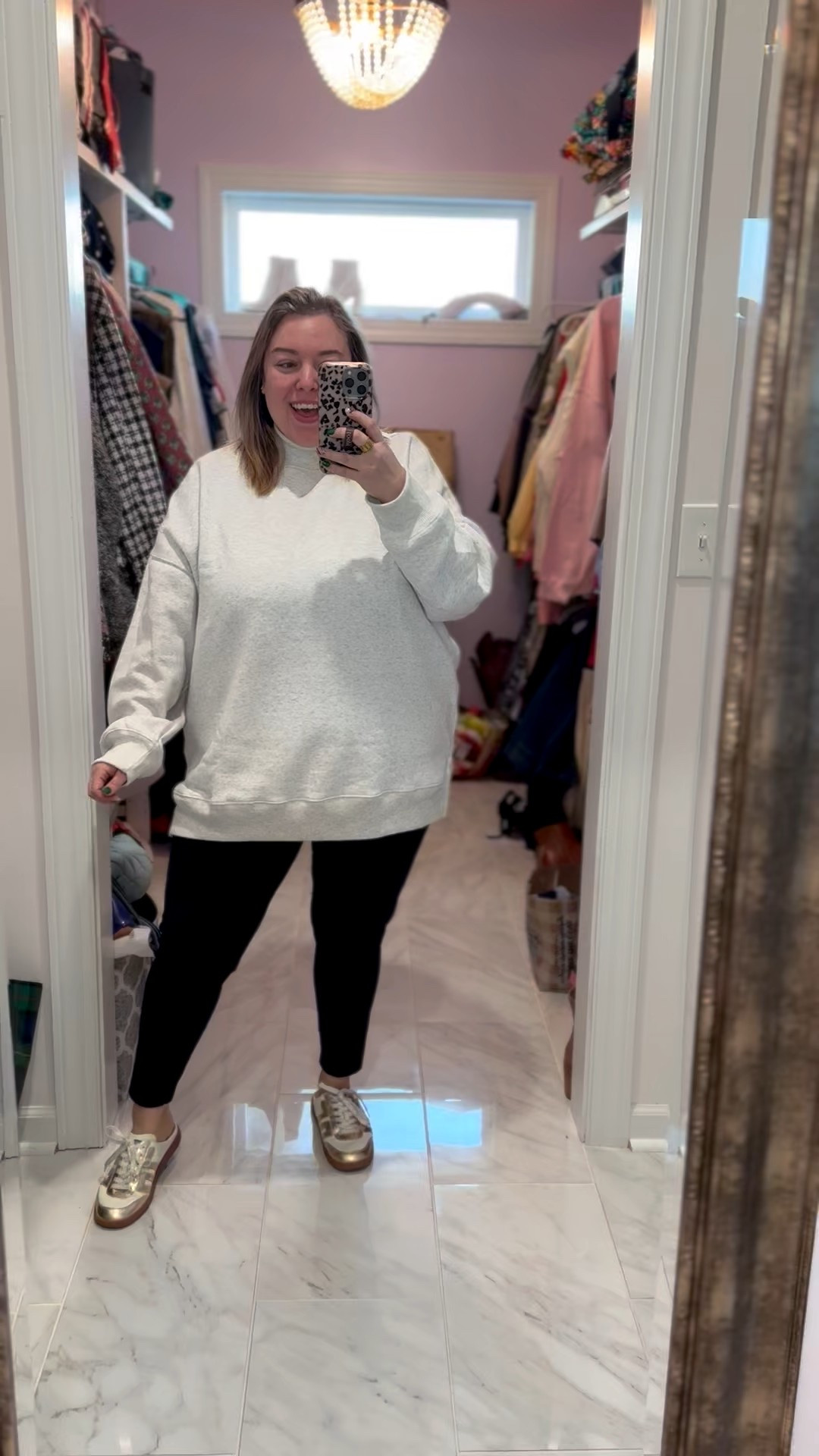 I’ve been searching for a mock neck sweatshirt like this and I loveeeee this one I found at American Eagle! It’s on sale and I’m in the XXL. Leggings are my favorite real me aerie leggings and they’re 50% off!  

#LTKPlusSize #LTKSaleAlert #LTKootd