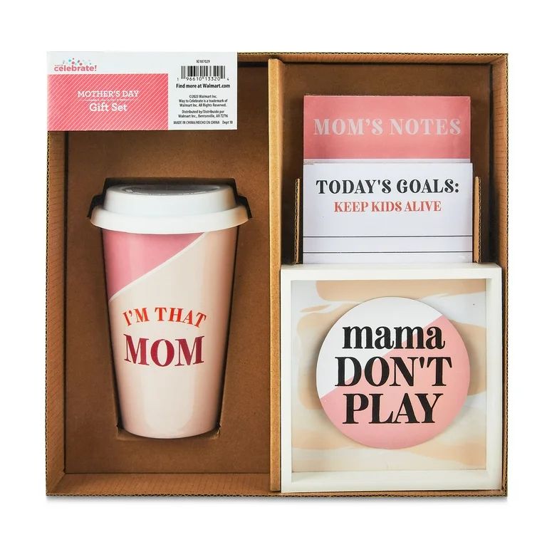 Mother's Day I'm That Mom Gift Set, Pink & White, 4 Pieces, by Way To Celebrate | Walmart (US)