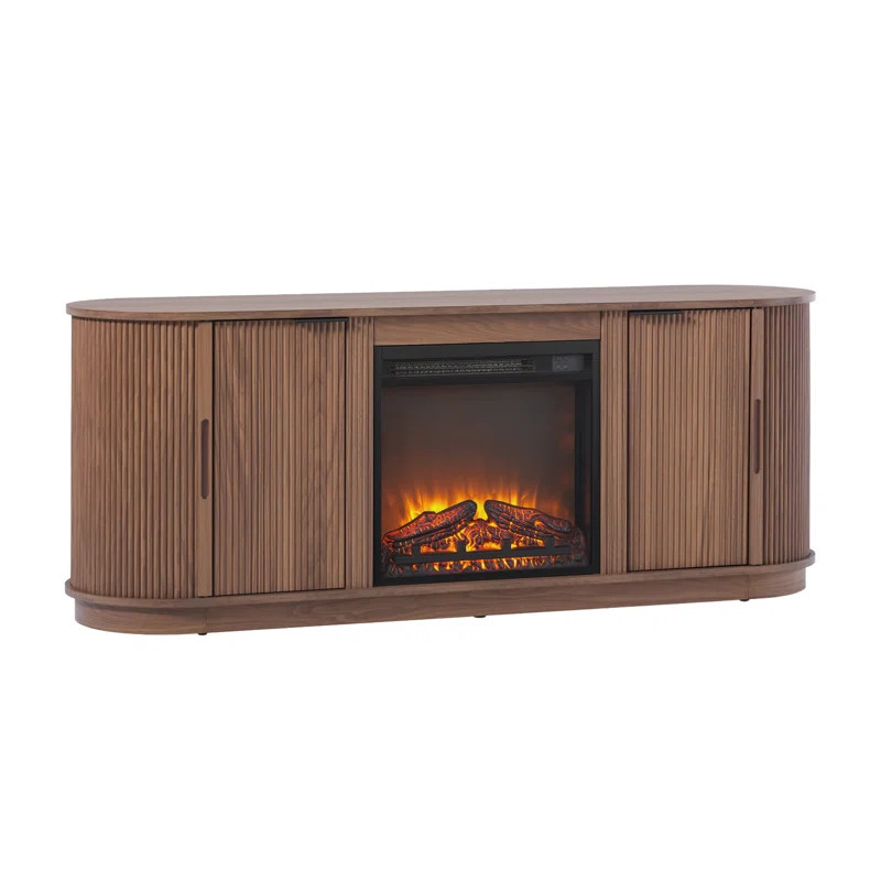Dragelin Modern Reeded Fireplace TV Stand | Wayfair North America