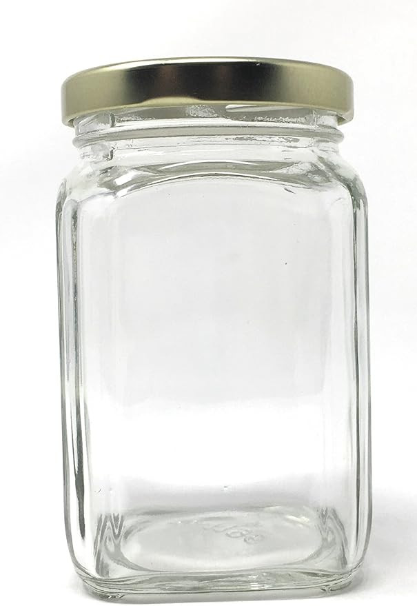 10 oz (292 ml) Victorian Square Glass Jar (12 pack) with Gold Metal Lid by Packaging For You | Amazon (US)