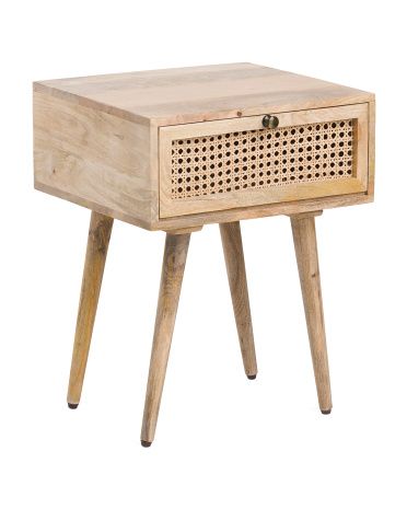 Mango Wood & Cane Side Table | Marshalls