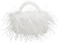 Miuco Real Natural Ostrich Feather Beaded Handbags For Women Handmade Evening Bags Clutch Purse | Amazon (US)