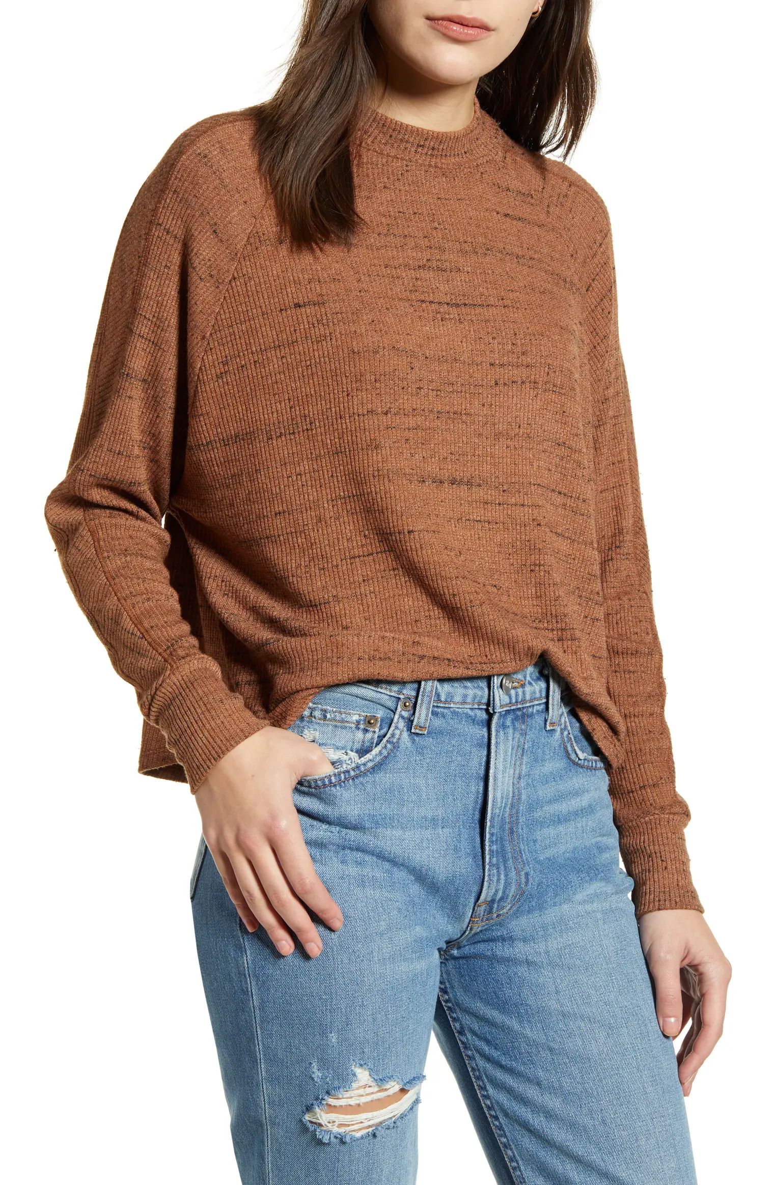 Space Dye Long Sleeve Mock Neck Sweater | Nordstrom