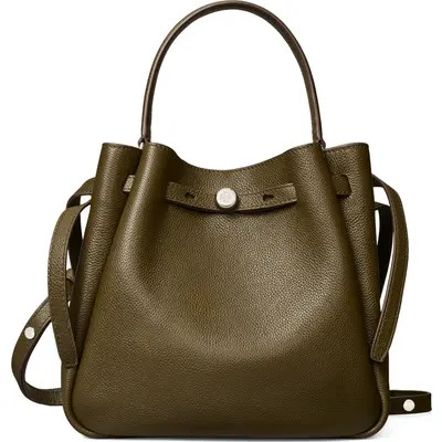 Tory Burch Romy Pebble Leather Bucket Bag in Lemon at Nordstrom | Nordstrom