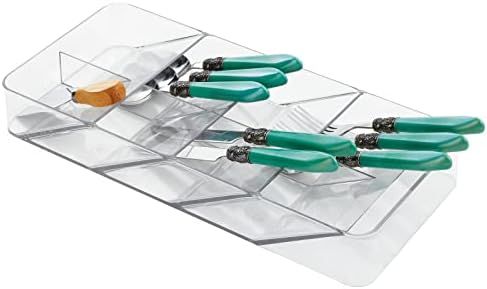 mDesign Wide Plastic Kitchen In-Drawer Cutlery Organizer Tray Box for Kitchen Drawers/Pantry - Holds | Amazon (US)