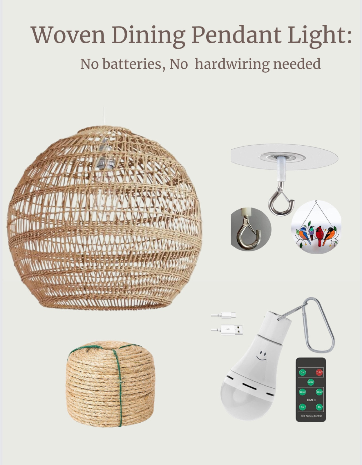 My outdoor woven pendant oven my dining table- no wiring or batteries needed!!!

I installed this from the base of my outdoor fan- I e definitely NEED the fan here in Alabama- but I really loved and wanted a pendant light over the dining table.

After a little planning and searching- I found exactly what I needed to get the look I wanted!!!

#LTKhome #LTKSeasonal #LTKFind