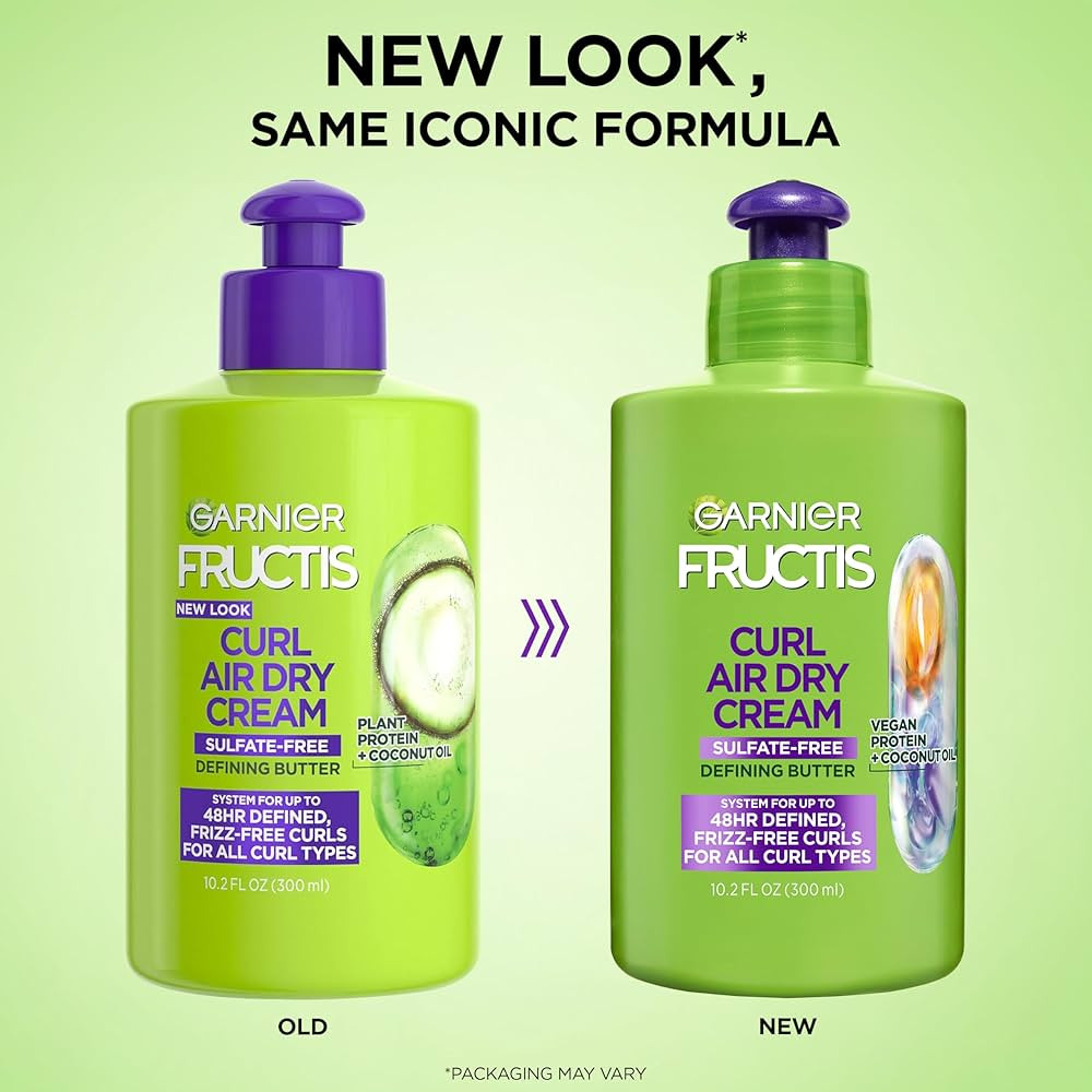Amazon.com: Garnier Fructis Curl Nourish Air Dry Cream Leave In Conditioner, Sulfate-Free Curl De... | Amazon (US)