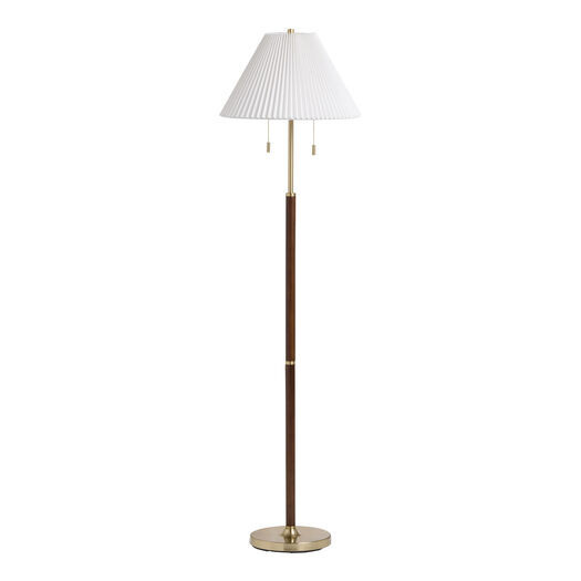 Wiley Black Wood and Brass Fluted Empire 2 Light Floor Lamp by World Market | World Market