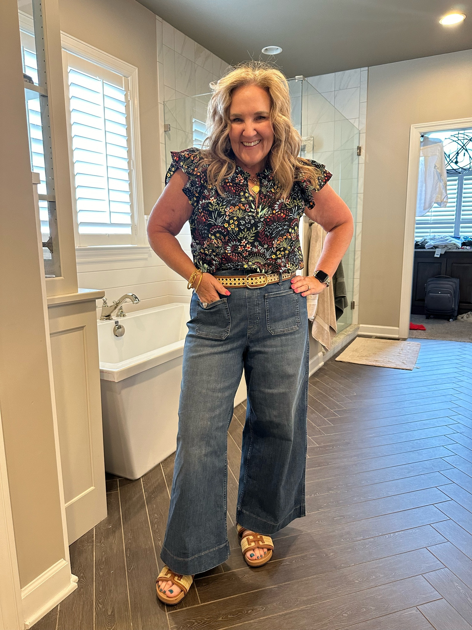 The cutest tops for everyday and even under a blazer are at Avara. These all ran a little big. I’m wearing a large. This one does come in XL. 15% off code NANETTE15

Jeans are a favorite. Size XL reg. 10% off code NANETTEXSPANX 

my shoes and belt pair perfectly! 

Summer tops summer casual summer jeans jeans and a top spanx Sam Edelman vineyard vines 

#LTKOver40 #LTKStyleTip #LTKMidsize
