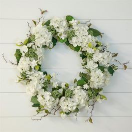 White Hydrangea Large Decorative Wreath | Antique Farm House
