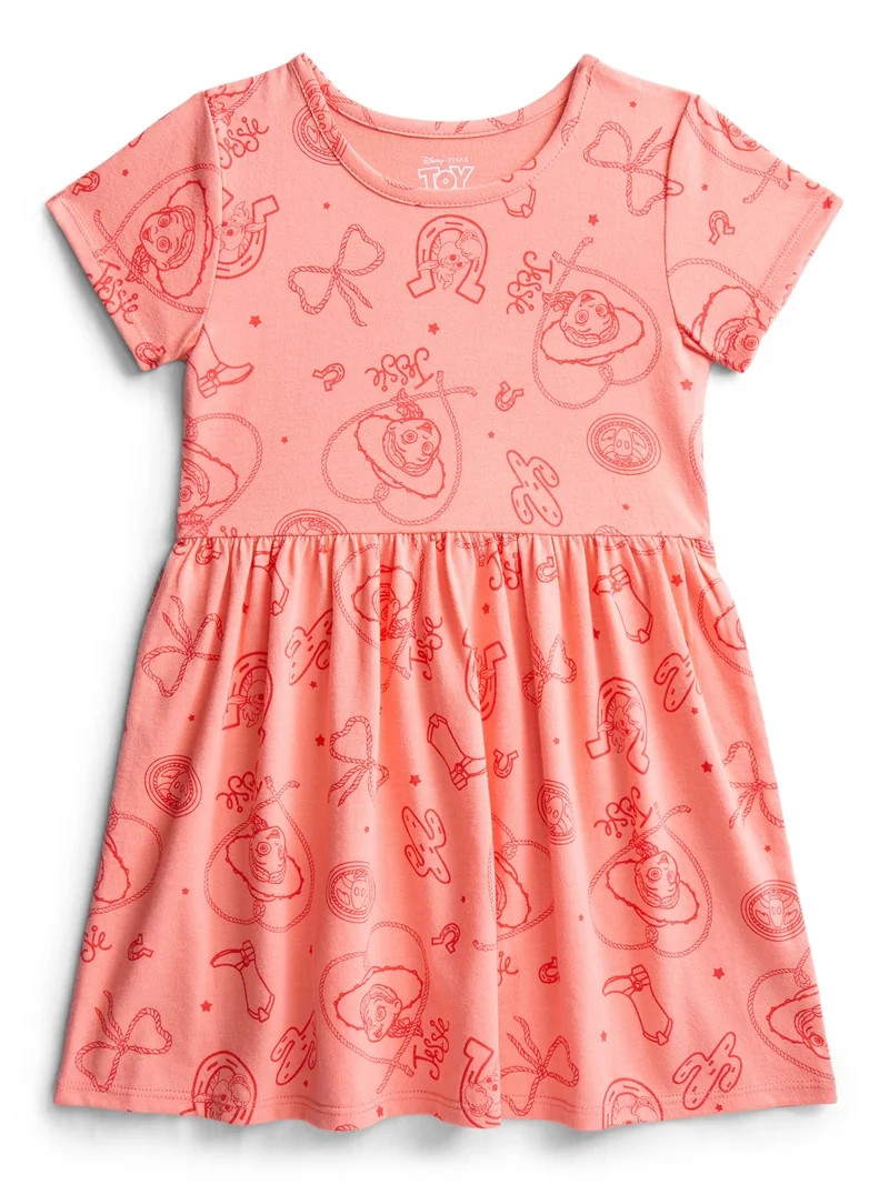 Toy Story Girls' Allover Print Dress with Short Sleeves, Sizes 4-12 | Walmart (US)