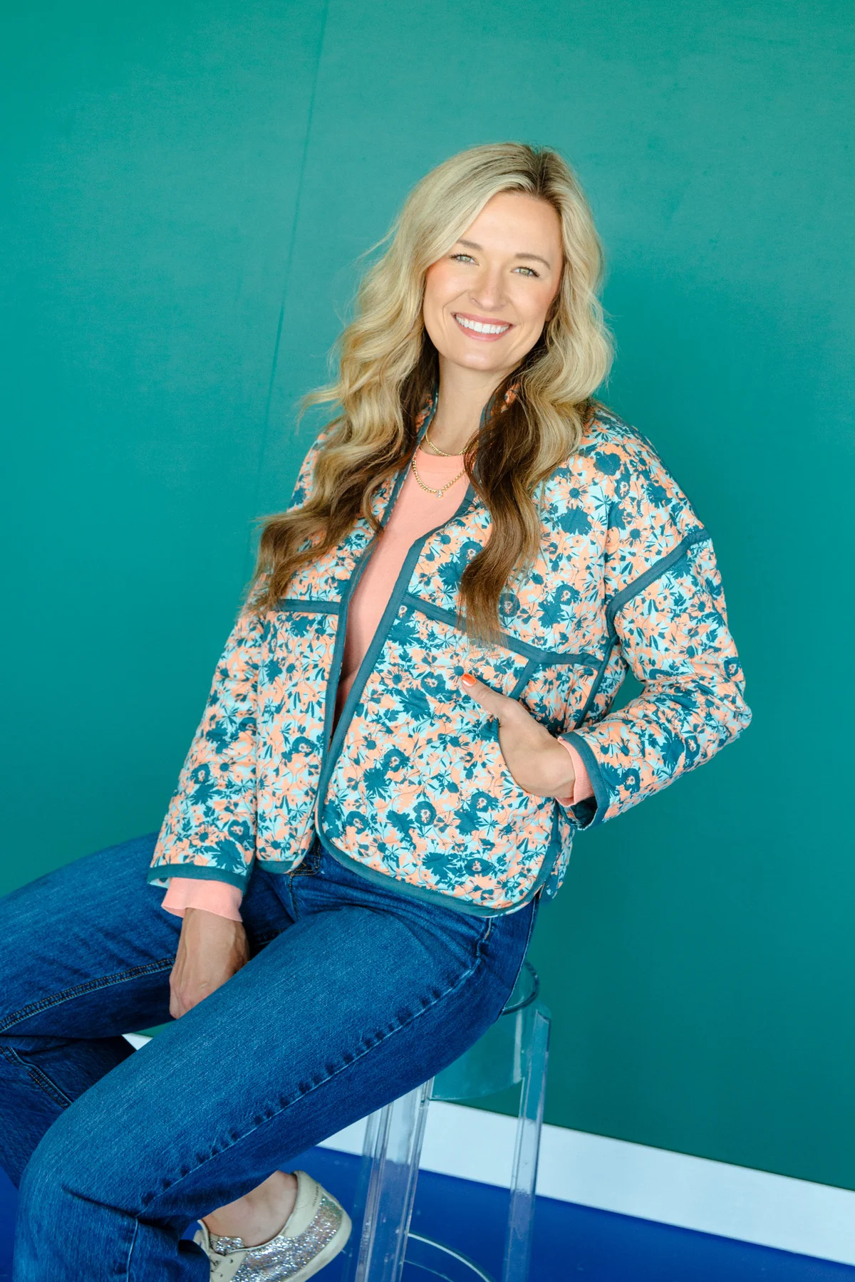 [Ellevate Basics] Clare Reversible Quilted JacketKingfisher + Apricot - Autumn / X-Small | MyEllement Boutique