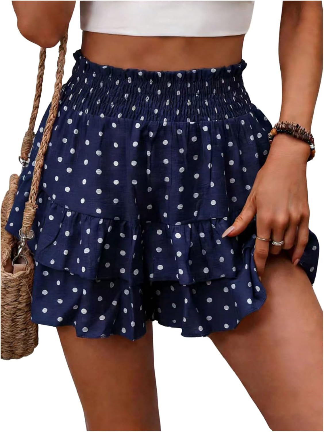 BEAUDRM Women's Flowy Summer Shorts High Waisted Dressy Shorts Beach Outfit | Amazon (US)