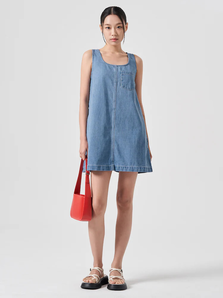 데님 미니 원피스 - 스카이블루 | SSF Shop