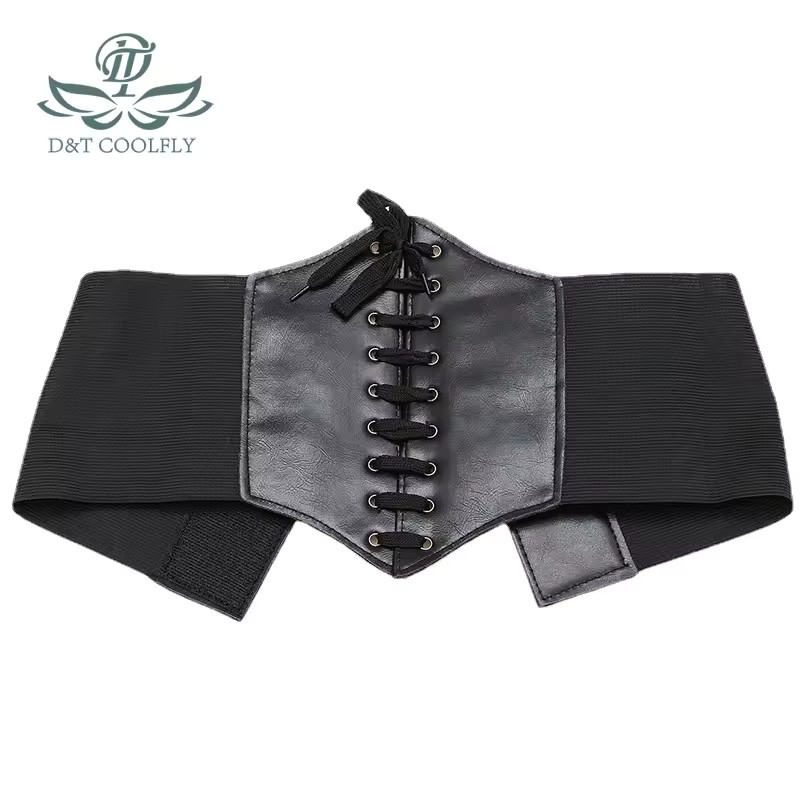 Cinto Ultra Largo De Couro, Com Elástico, Para Amarração Frontal, Cinta Para Mulheres, Vestido... | Ali Express BR