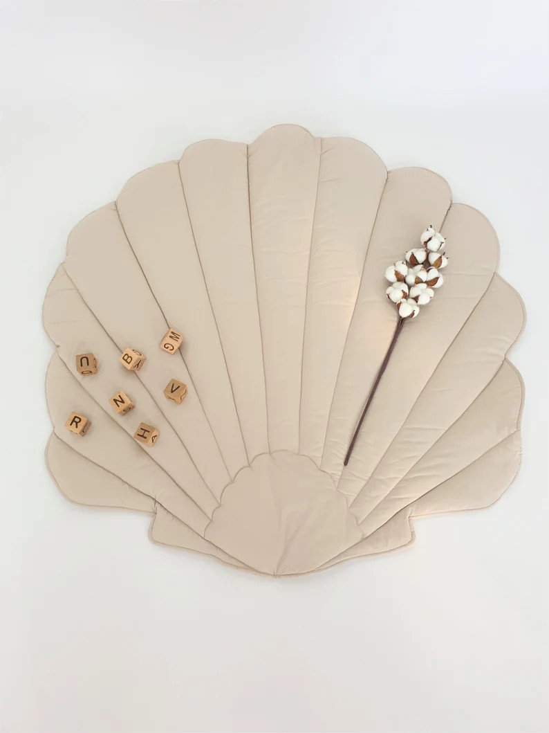 Natural seashell play mat, decorative floor mat, baby play mat | Etsy (US)