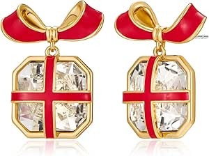 LILIE&WHITE Christmas Earrings For Women Christmas Tree Dangle Earrings With Colorful Rhinestone ... | Amazon (US)