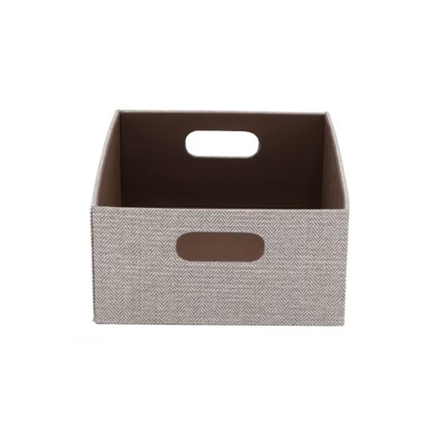 allen + roth Medium Brown Fabric Decorative Bin | Lowe's