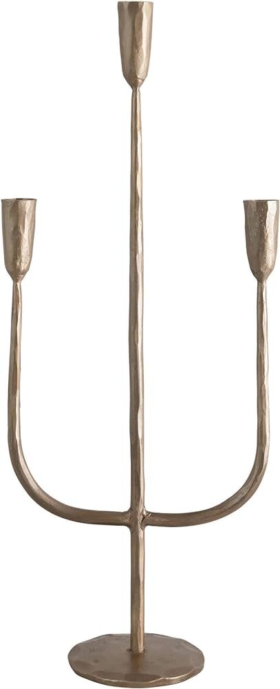 Creative Co-Op Hand-Forged Metal Candelabra, Antique Brass Finish (Holds 3 Taper Candle Holder | Amazon (CA)
