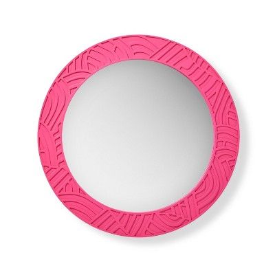 Textured Embossed Round Mirror Pink - Tabitha Brown for Target | Target