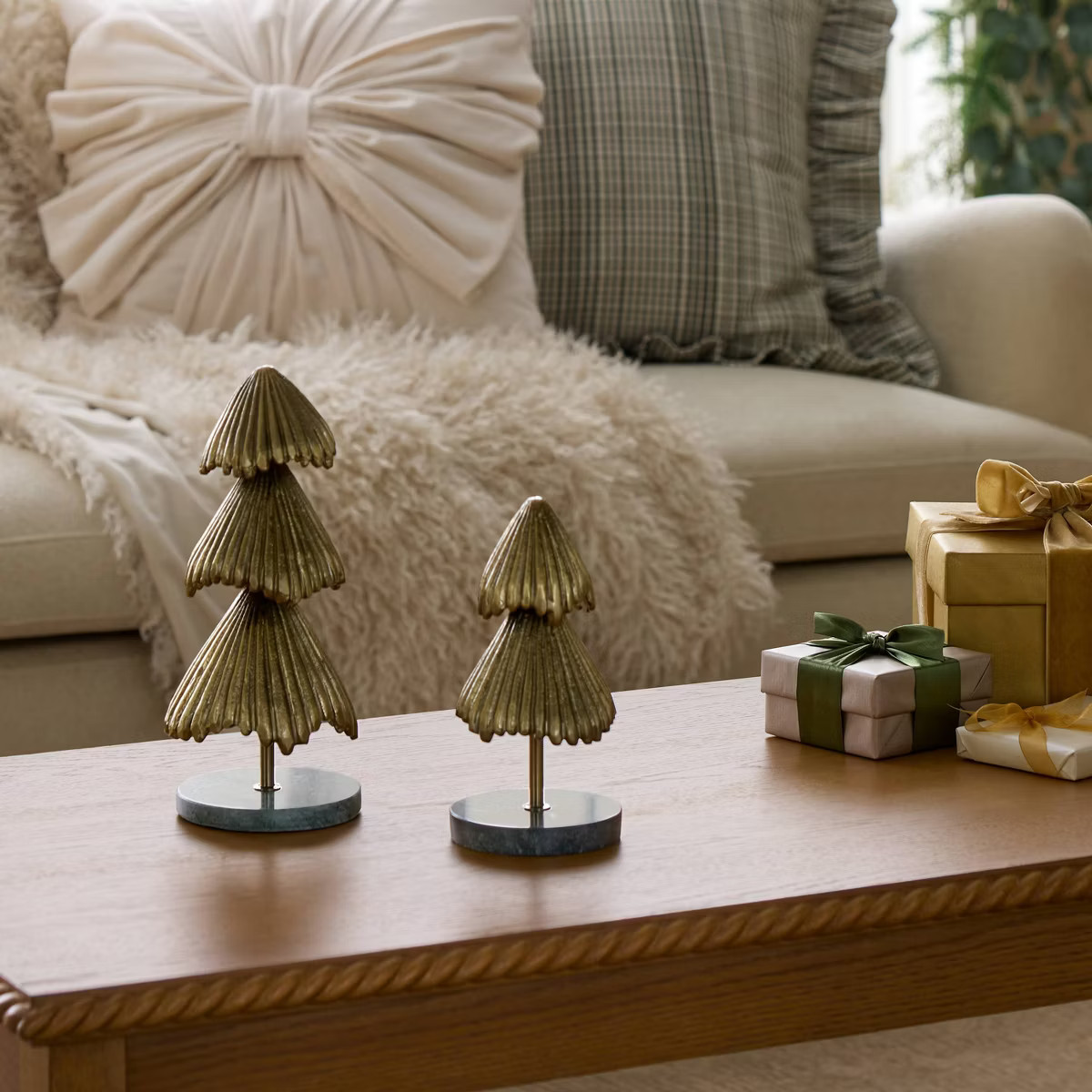 Medium Metal Christmas Tree with Marble Base Gold - Threshold™ designed with Studio McGee | Target