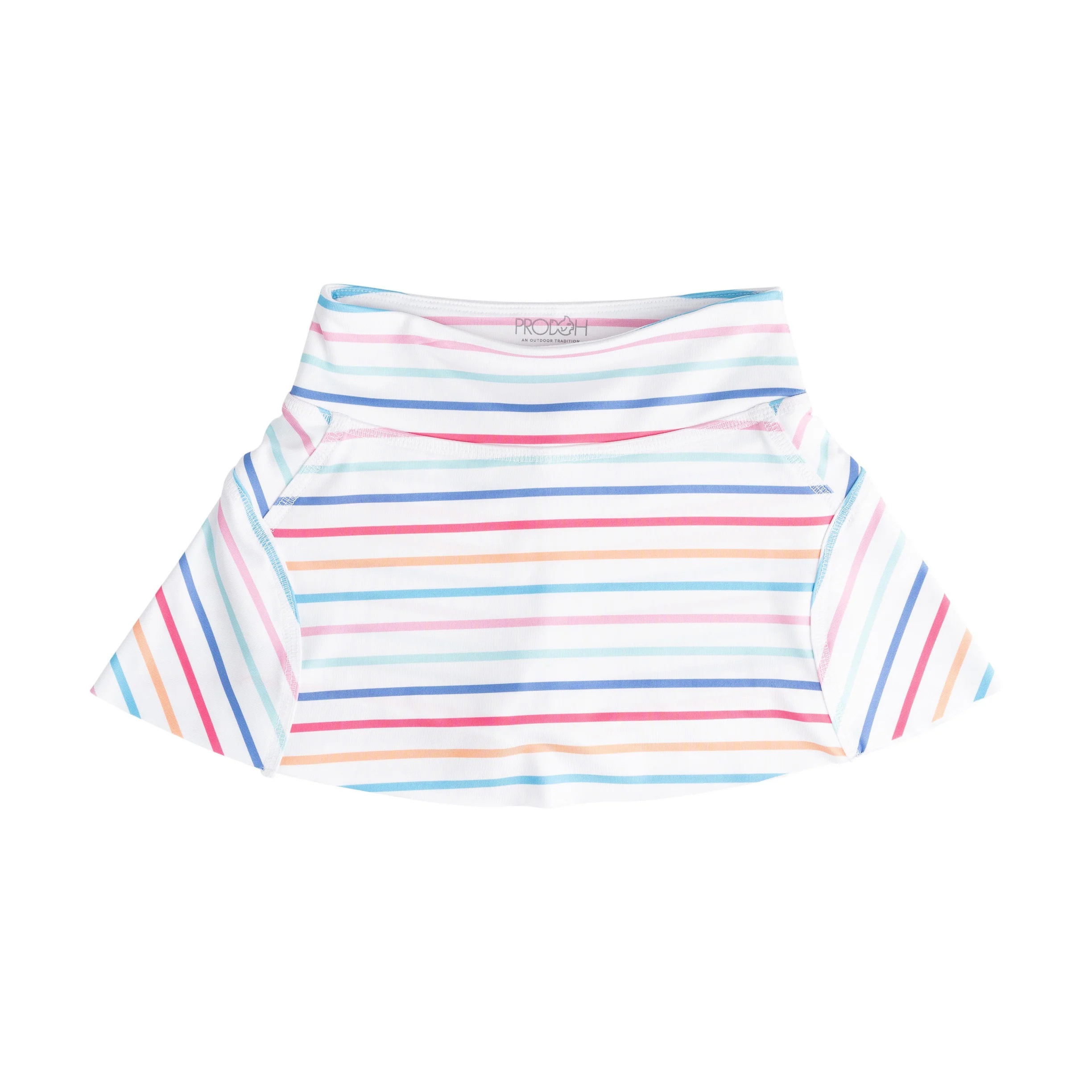 Girls' Tennis Twirl Skort with Built-In Compression Shorts — Sun Kissed Stripe | PRODOH