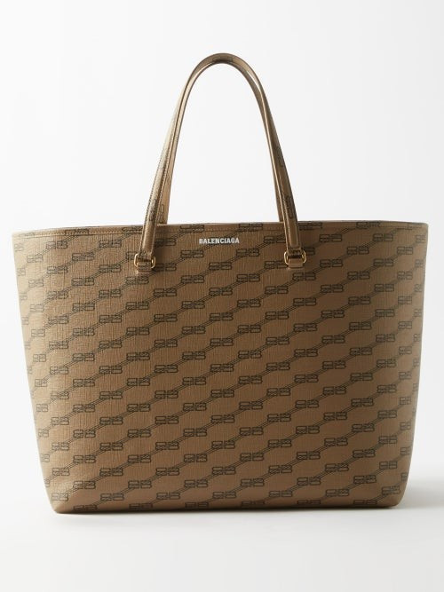 Balenciaga - Signature Monogram-print Canvas Tote - Mens - Beige Brown | Matches (US)