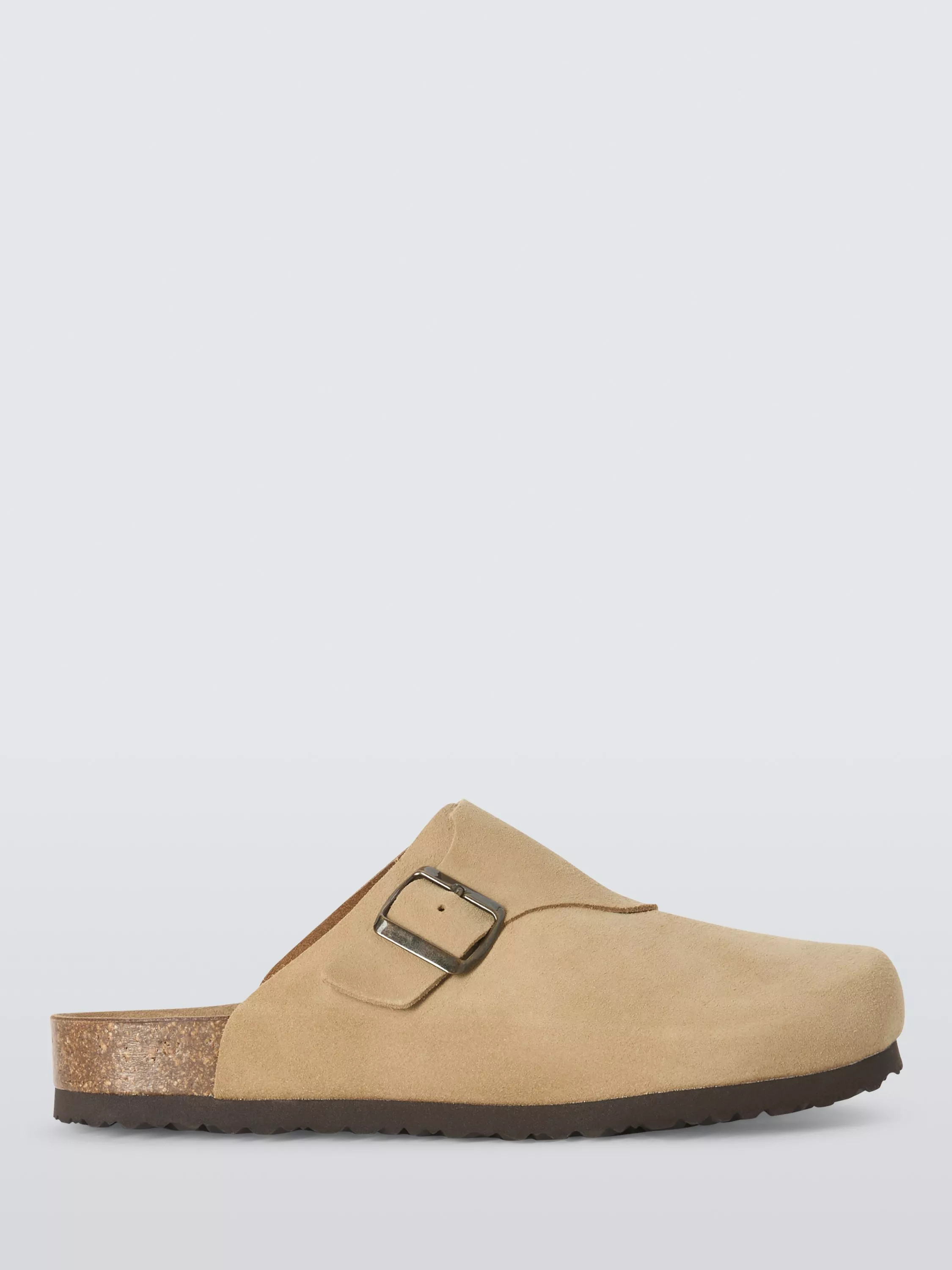 John Lewis Suede Footbed Clog Sandals, Sand | John Lewis (UK)