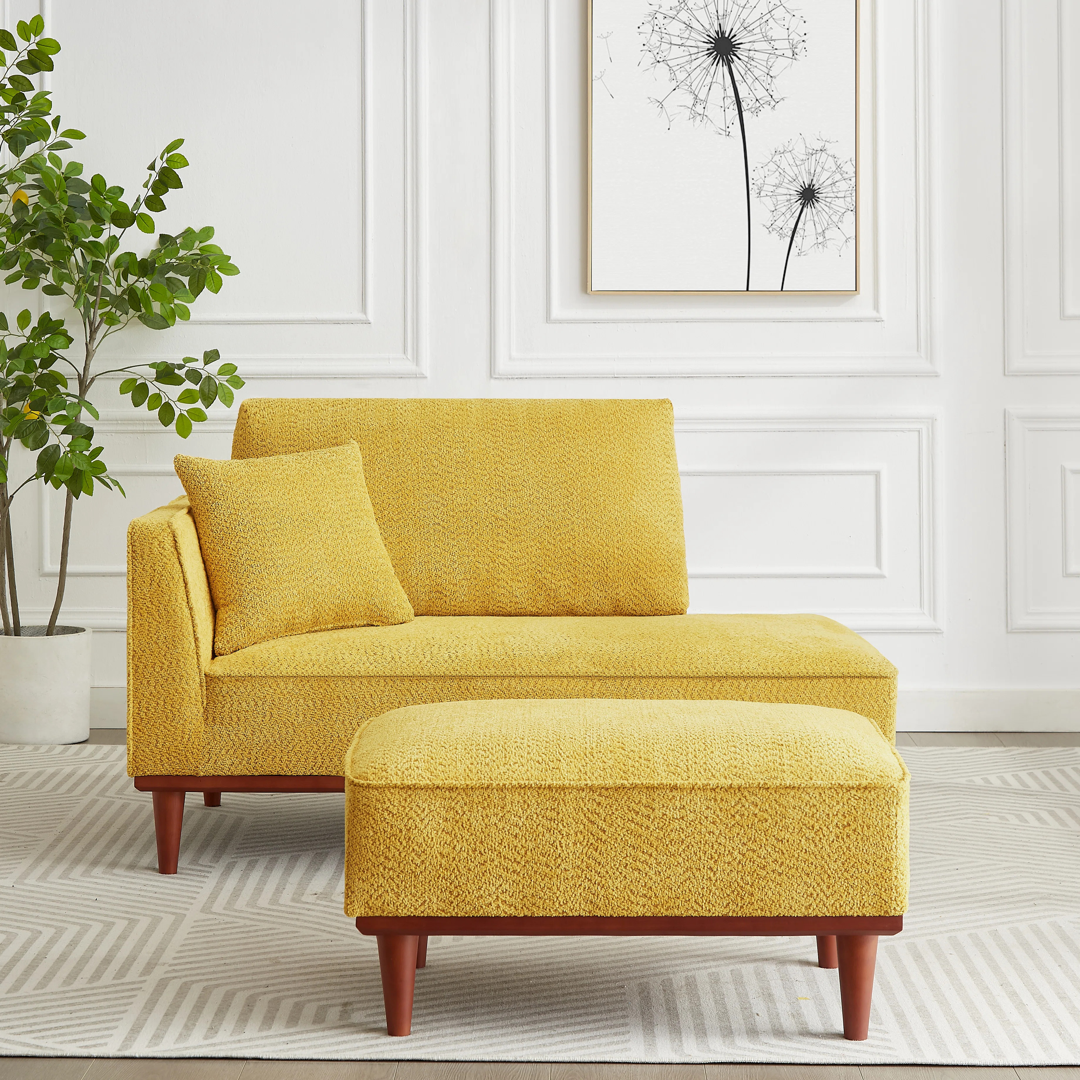 Ebern Designs Finken Upholstered Chaise Lounge and Stool & Reviews - Wayfair Canada | Wayfair North America