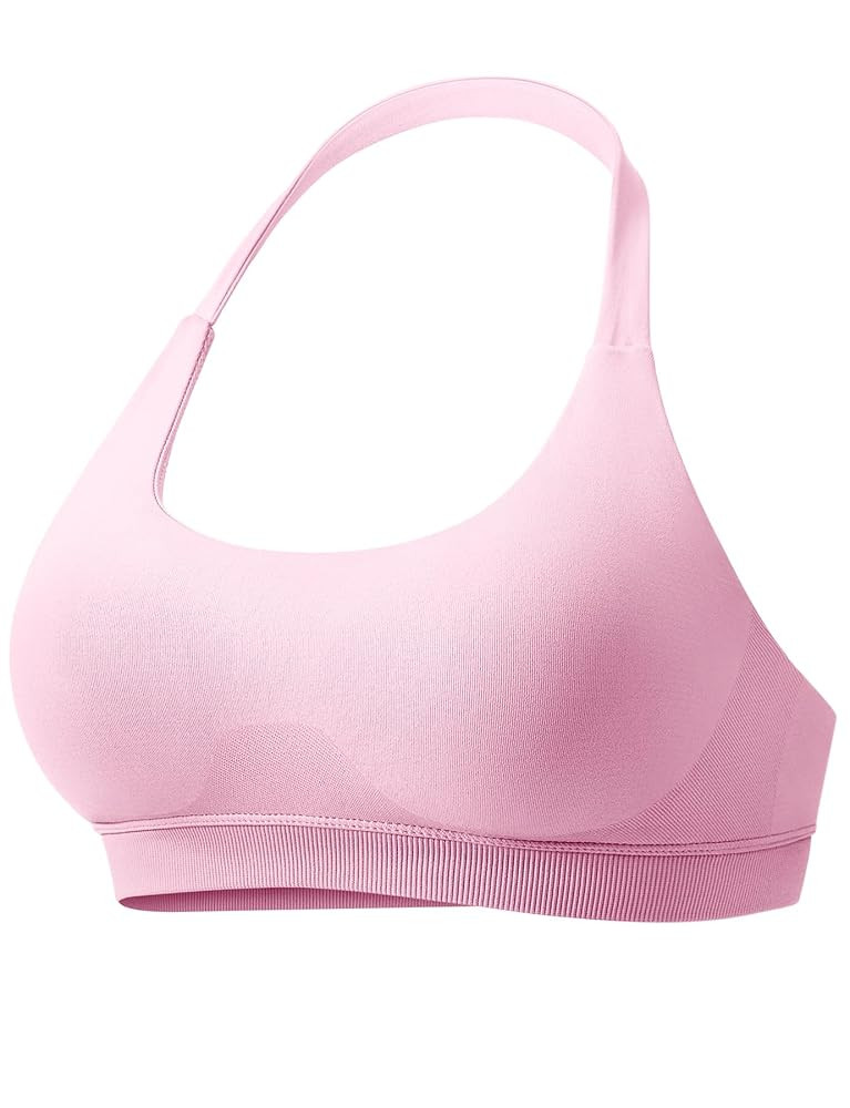 VOYJOY Women Workout Impact Bras Medium Low Support Halter Sports Bras Seamless Open Back Gym Pad... | Amazon (US)
