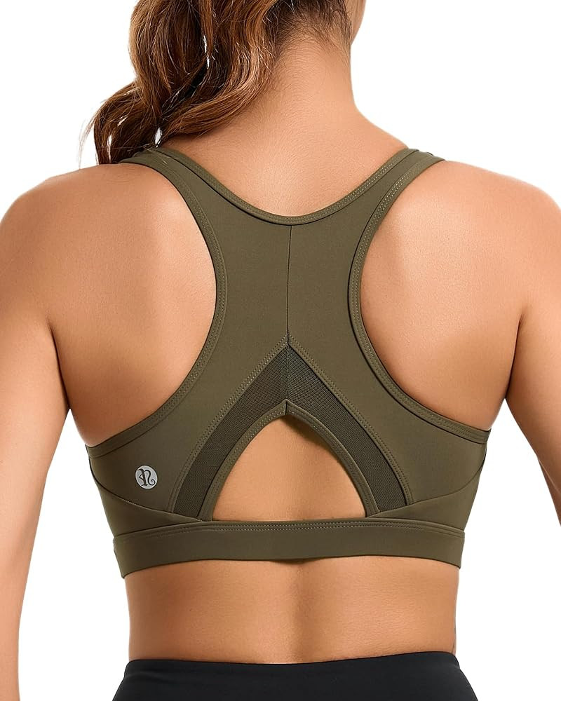 RUNNING GIRL Sports Bras for Women High Support Moulded Cup High Impact Sports Bras Racerback Workout Running Yoga Bra | Amazon (US)