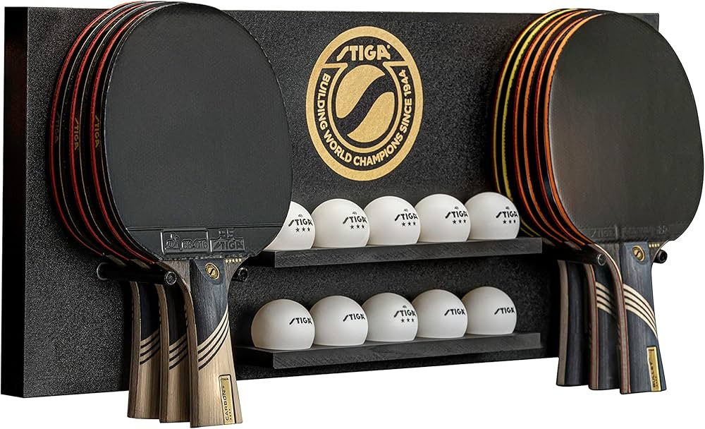 STIGA Ping Pong Storage Wall Rack | Holds Up to 10 Balls and 6 Paddles | Easy Mount for Any Flat ... | Amazon (US)