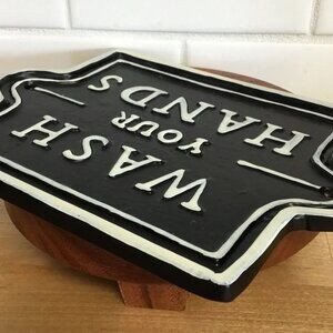 Rustic Farmhouse Bathroom Wall Sign - Wash Your Hands in Black | Poshmark