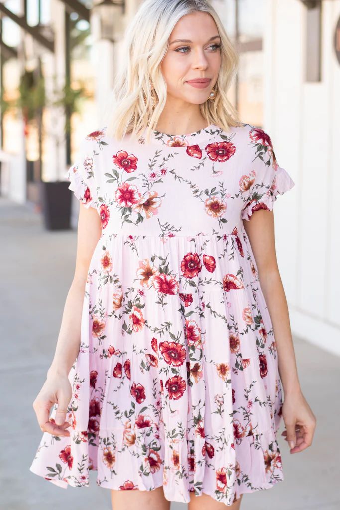 Never Giving Up Blush Pink Floral Dress | The Mint Julep Boutique