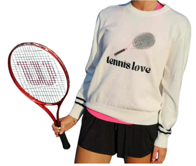 Shop this white tennis sweater from Runway Athletics. | Runway Athletics