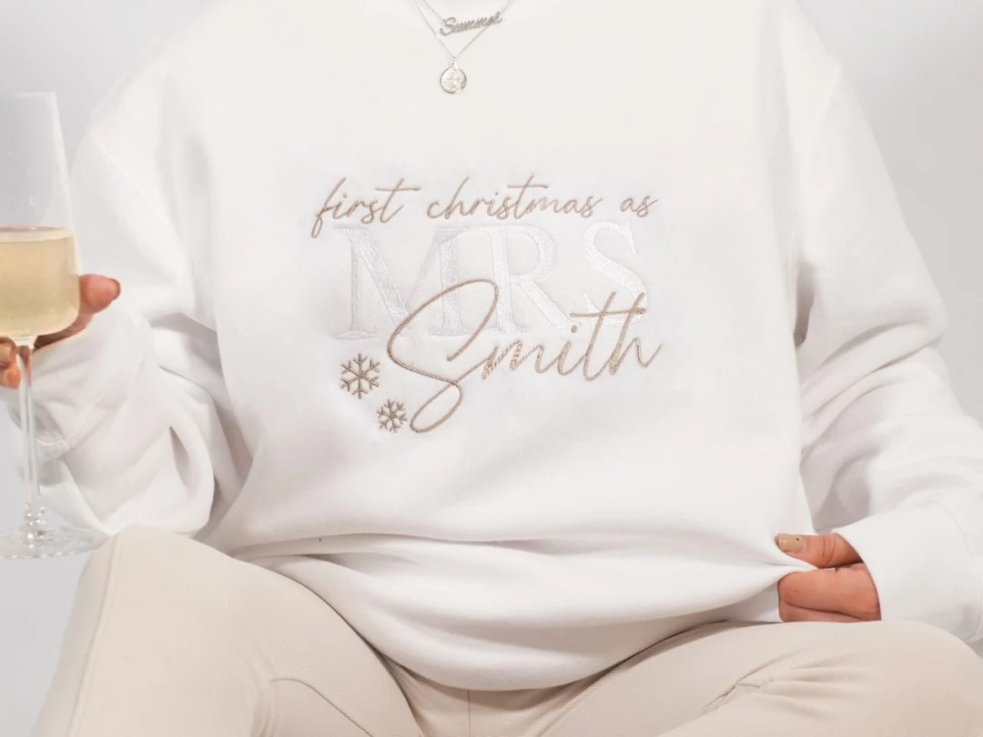 First Christmas as Mrs Jumper Bride Holiday Sweatshirt - Etsy | Etsy (US)
