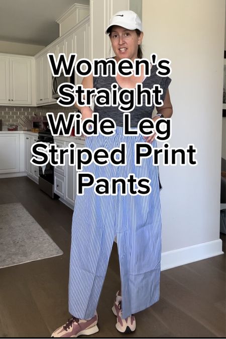 OYOANGLE Women's Straight Wide Leg Trousers Striped Print
Letter Patched Detail High Waist Y2K Fashion Pants - size Medium TTS

#LTKmidsize #LTKfindsunder50 #LTKstyletip