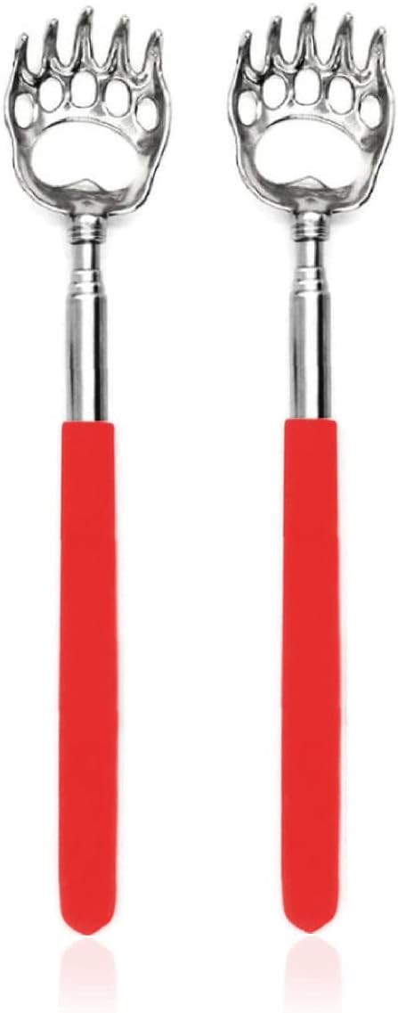 2PCS Back Scratchers, Bear Claw Shaped Extendable Metal Retractable Telescopic Handle (Red) | Amazon (US)