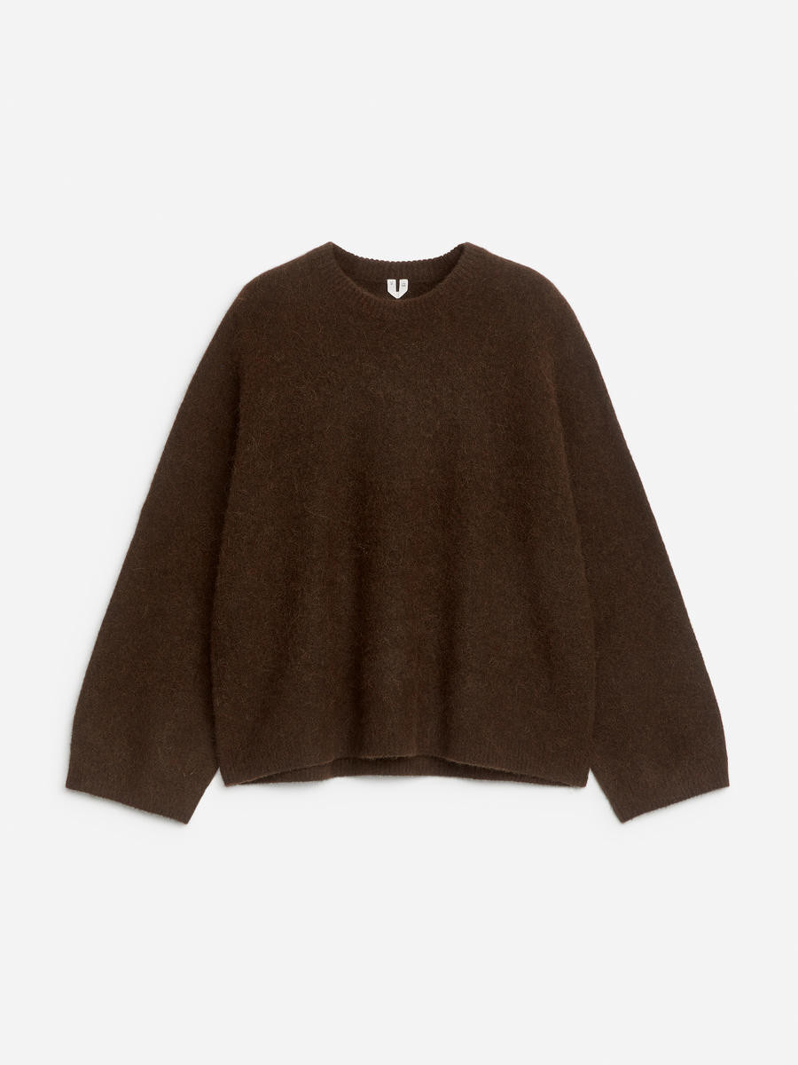 Alpaca-Wool Blend Jumper – Dark Brown – Women – ARKET GB | Arket UK