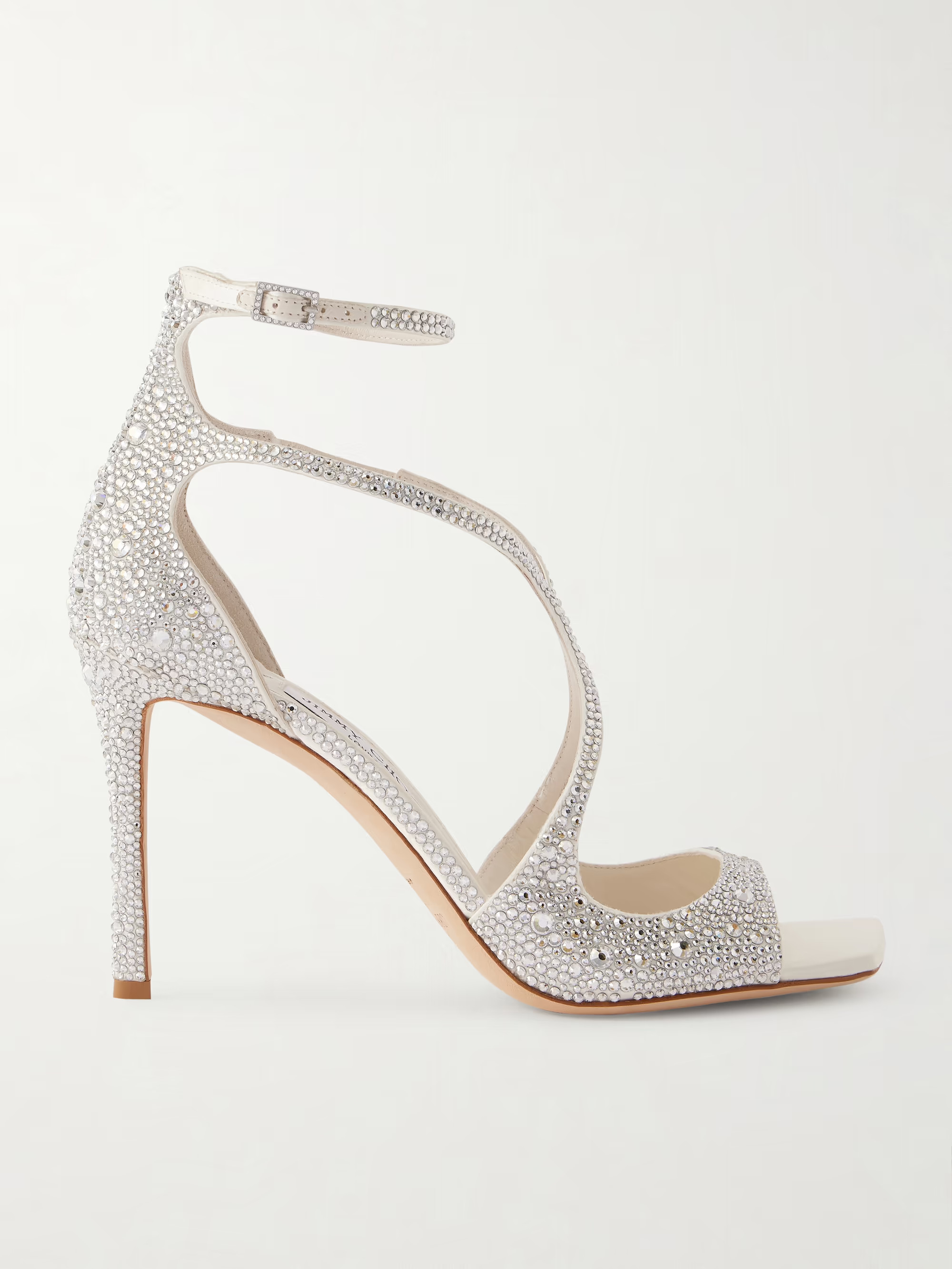 Azia 95 crystal-embellished satin sandals | NET-A-PORTER (UK & EU)